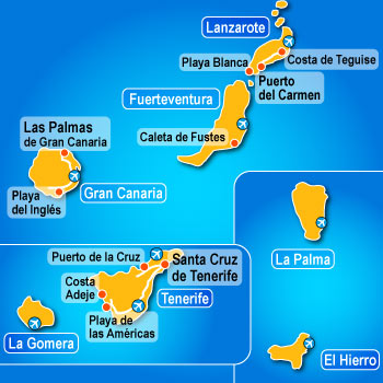 Map of Canary Island Ferry Routes