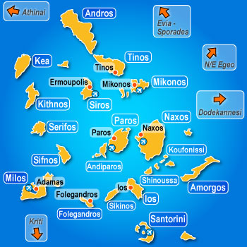 Cyclades Ferry Route Map