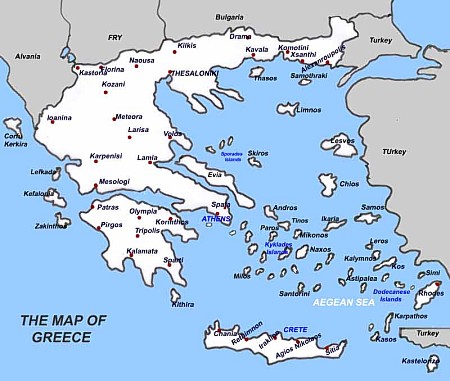 Map of Greece Ferry Routes