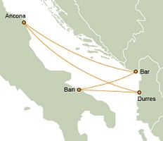 Adriatica Route Map