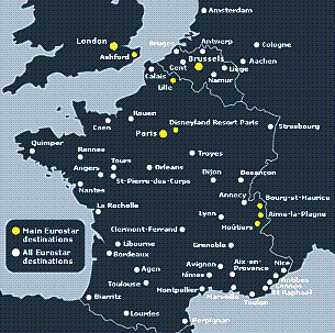 Eurostar Route Map