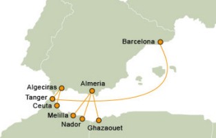 Ferrimaroc Route Map