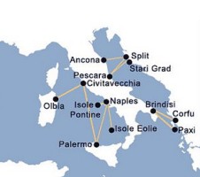 SNAV Ferries Route Map